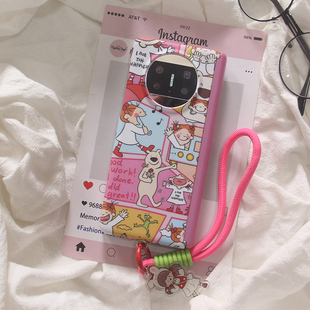 适用华为Mate x7手链 X6折叠屏手机壳ins韩系拼图coco酱卡通女孩双层matex5磁吸中轴后壳matex7保护套x3典藏版