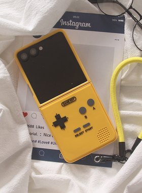 ins韩系创意个性立体黄色游戏机理适用三星Galaxy Z Flip7手机壳创意大视窗zflip7带手绳防摔保护套男女款