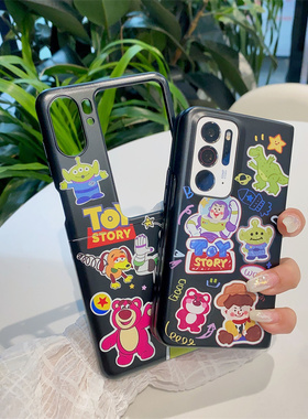 适用于OPPOFindN3Flip手机壳涂鸦卡通玩具总动员find n2折叠屏手机套findn2flip创意N2硬壳findn保护套