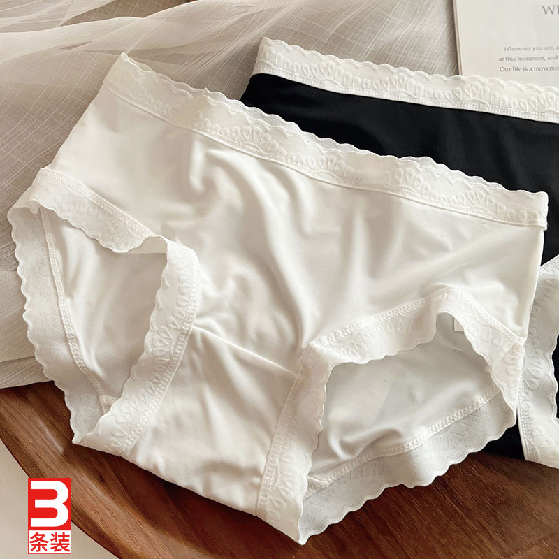 纯色运动风中高腰纯棉包臀内裤女