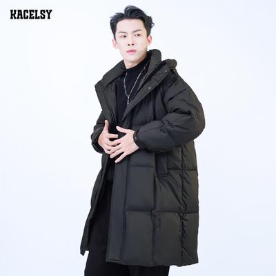 高充绒量男士中长款羽绒服冬季新款美式休闲加厚保暖连帽外套男款