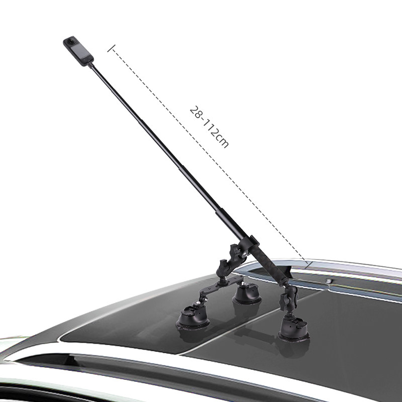 汽车吸盘支架自拍杆适用insta360 GoPro DJI户外第