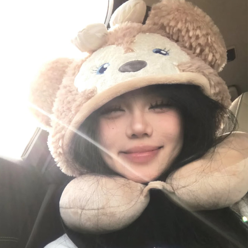 雪莉玫可爱连帽U型护颈枕旅行图片