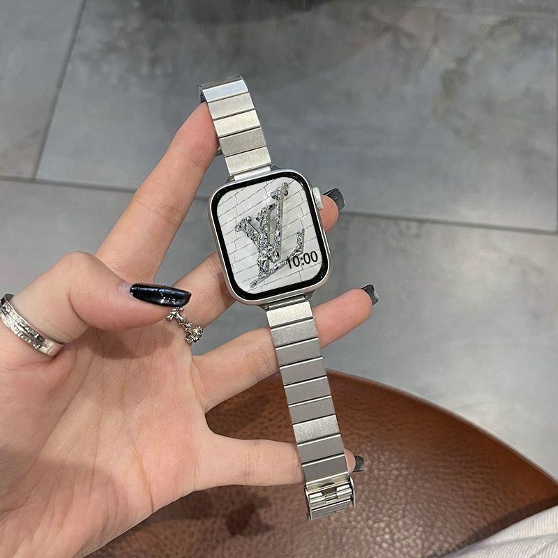 适用苹果手表s10表带SE金属小众iwatchs76543男女s9腕带替换新款