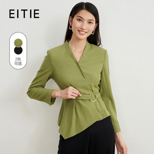 爱特爱气质V领收腰通勤OL上衣