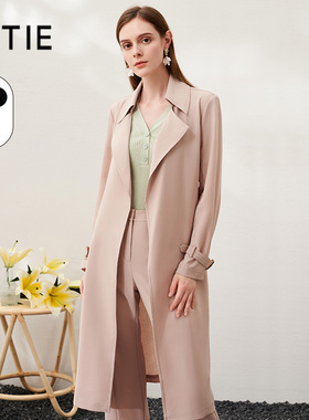 【设计总监然姐】EITIE爱特爱薄款垂坠利落长款风衣外套显瘦时尚