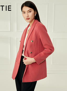 设计总监然姐EITIE爱特爱干练通勤收腰显瘦毛呢外套