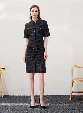 【设计总监然姐】EITIE爱特爱高级感翻领单排扣衬衫连衣裙修身显