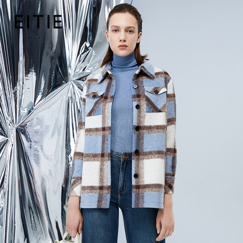 爱特爱时尚通勤衬衫式呢外套