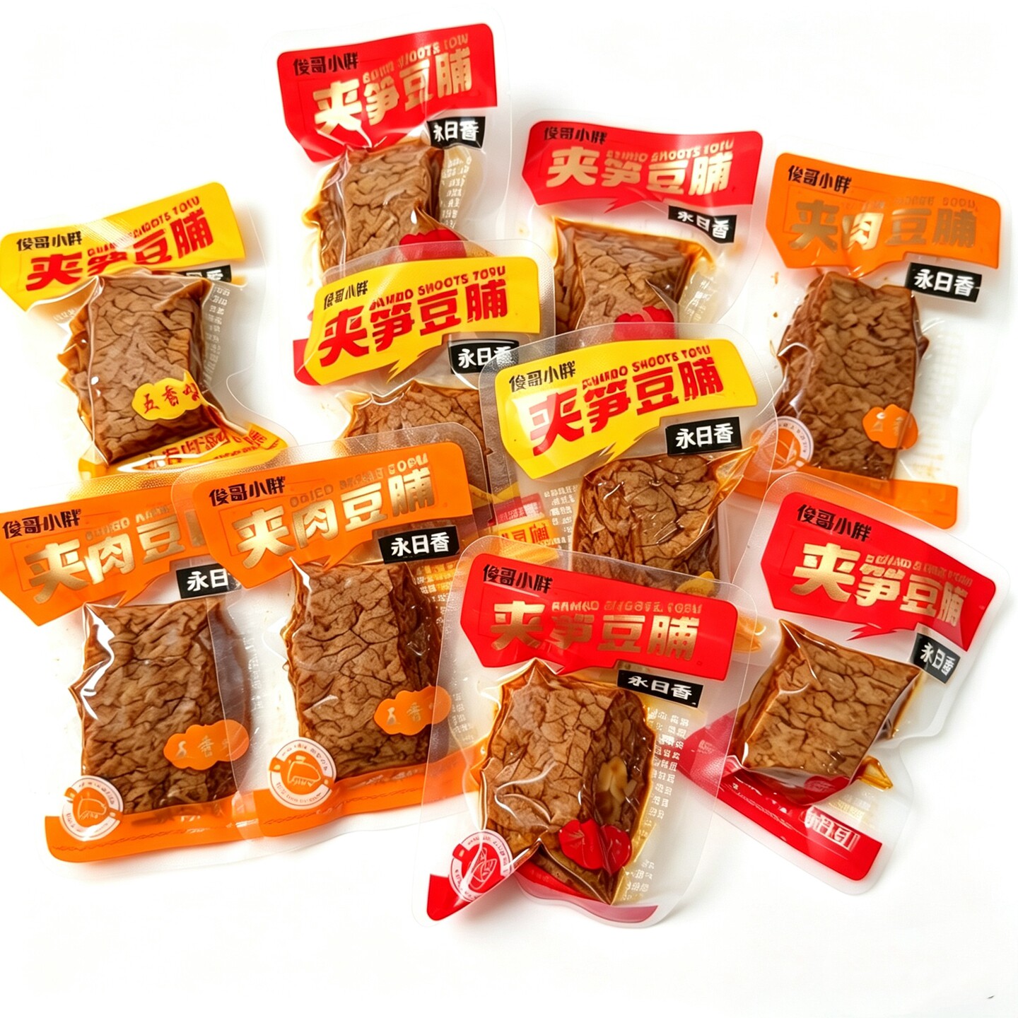 永日香豆脯俊哥小胖夹笋夹肉豆脯豆腐干五香味香辣味称重零食小吃