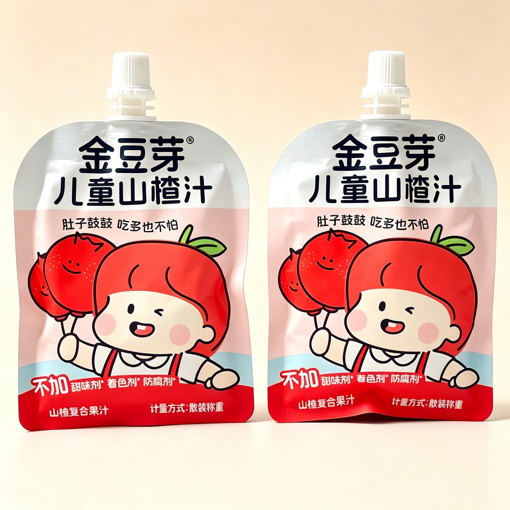 金豆芽儿童山楂汁开袋即饮外出便携饮料散称小包装宝宝植物果汁
