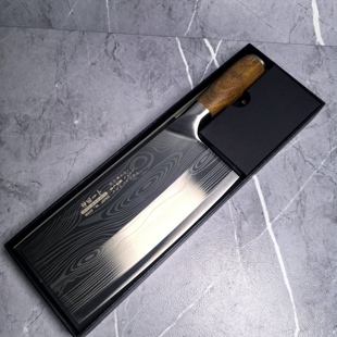 日本进口神田一卜大马士革纹斩切一体刀可斩鸡鸭鱼排骨切片刀