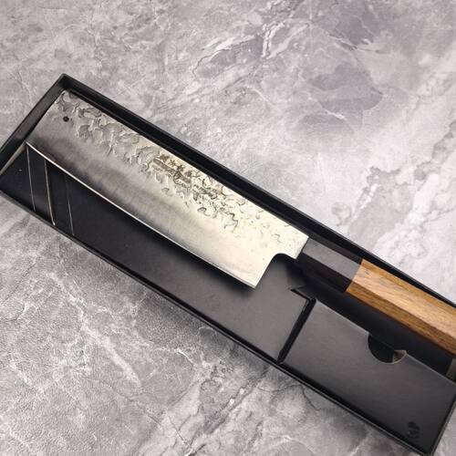 日本健次郎作菜刀7cr15mov手工锻打切片刀日式切菜刀专业厨师刀