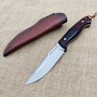 日本进口正品M390粉末钢户外直釖实木手柄高硬度水果刀随身刀