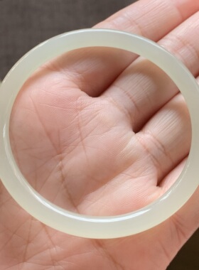 和田玉冰晴水镯子高冰荧光晴水叮当镯晴水小细条玉镯手镯53 54 55