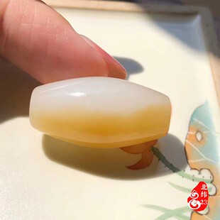 和田玉糖白大桶珠新疆且末料白玉糖玉勒子蜜糖亮金糖锁骨坠毛衣坠