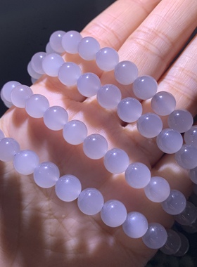 和田玉冰紫荧光毛衣链项链冰烟紫手串手链烟紫色手串手链女款手钏