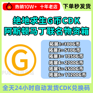 绝地求生PUBG G币金币gb充值CDK阿斯顿马丁物资箱吃鸡游戏币兑换