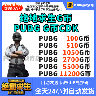 PUBGG币CDK绝地求生G币兑换码金币gb吃鸡g币gcoin官方充值皮肤CDK