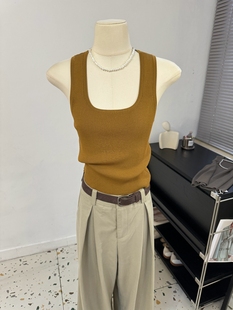 不起球不变形的针织背心春夏新款简约高级感方领百搭显瘦内搭吊带