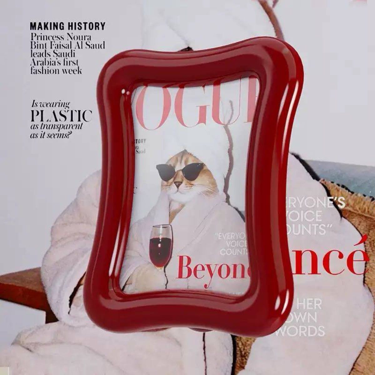 2025新款红色异形相框桌面摆台画时尚简约装饰摆件,家居饰品,桌面摆台画,淘宝优惠券,粉丝福利购,淘宝优惠卷