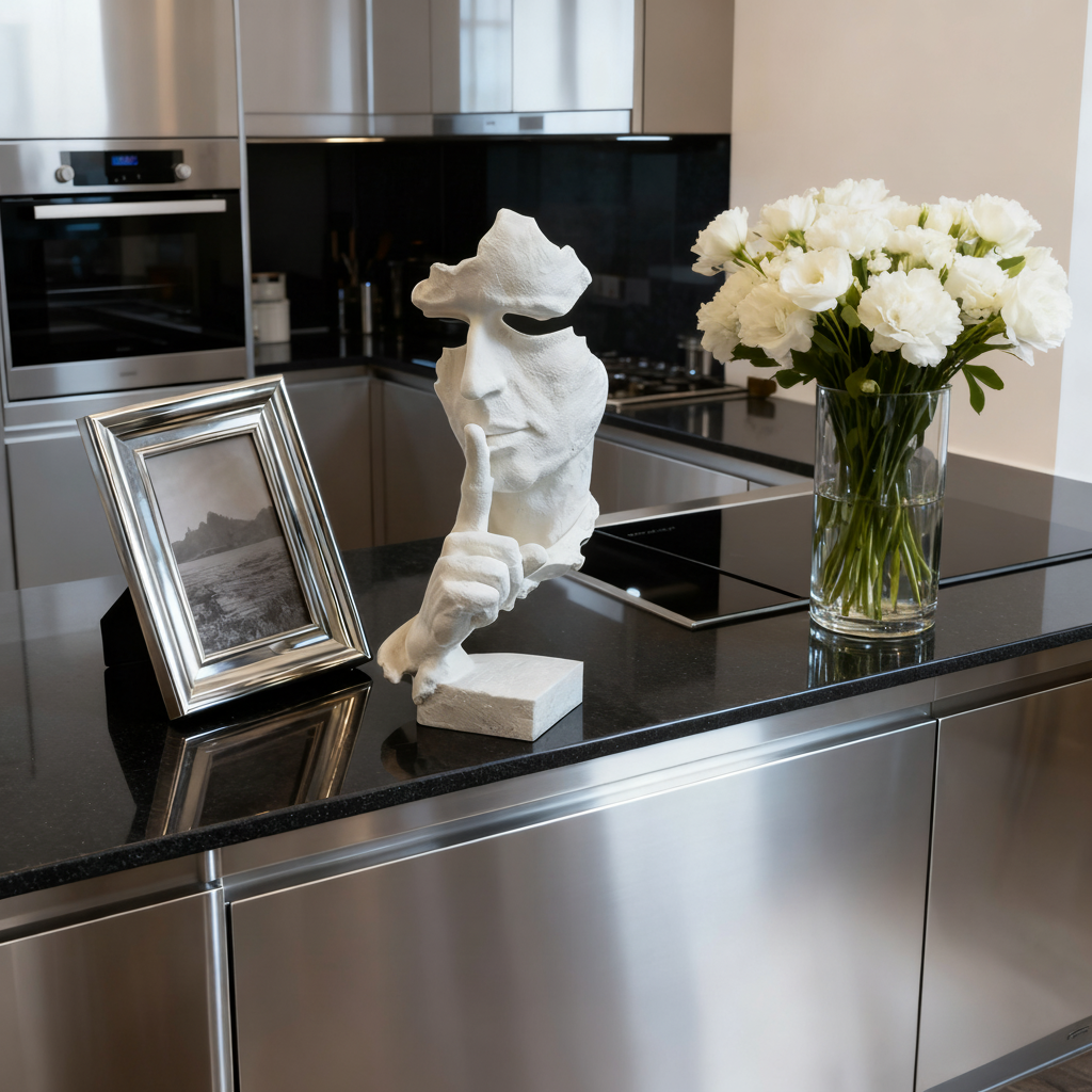 沉默是金极简抽象人物雕塑电视柜桌面摆件树脂工艺品办公室装饰品,家居饰品,桌面摆件,淘宝优惠券,粉丝福利购,淘宝优惠卷