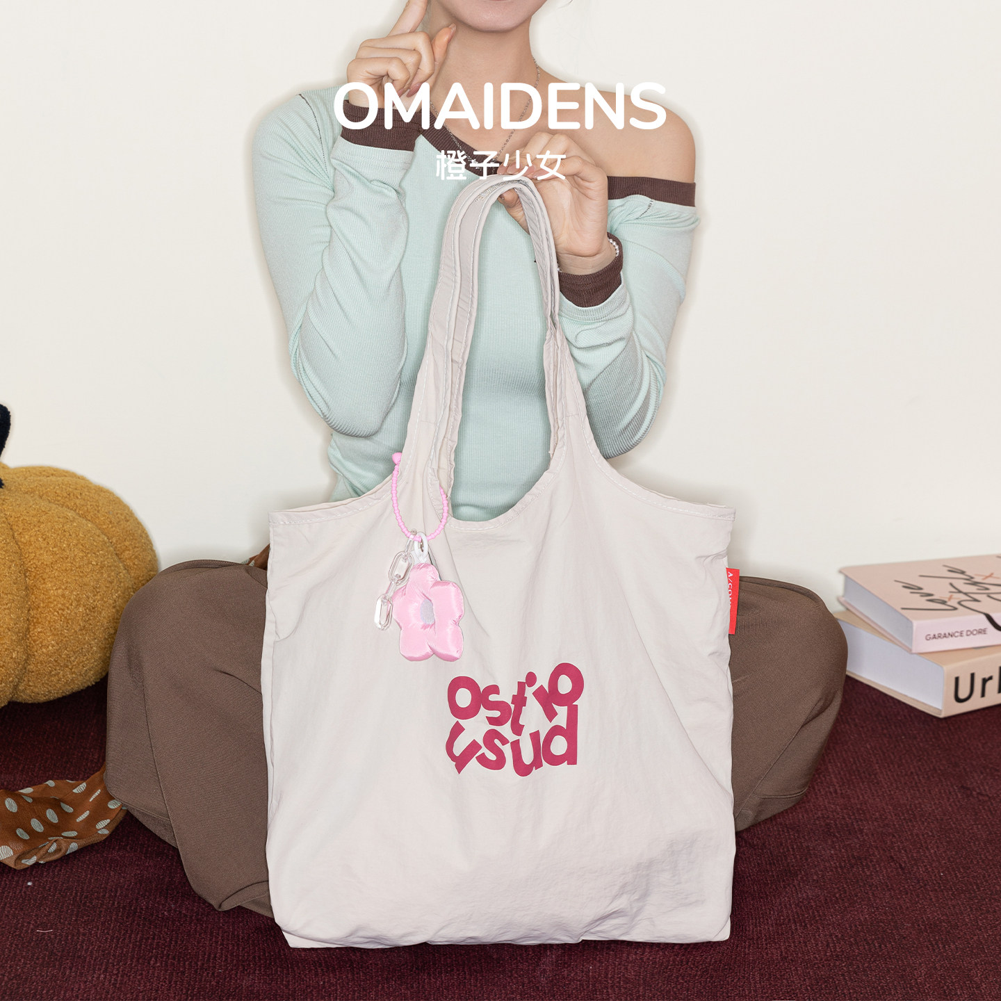 橙子少女韩系ins慵懒风腋下包女韩系轻便大容量托特包简约单肩包,箱包皮具/热销女包/男包,腋下包,淘宝优惠券,粉丝福利购,淘宝优惠卷