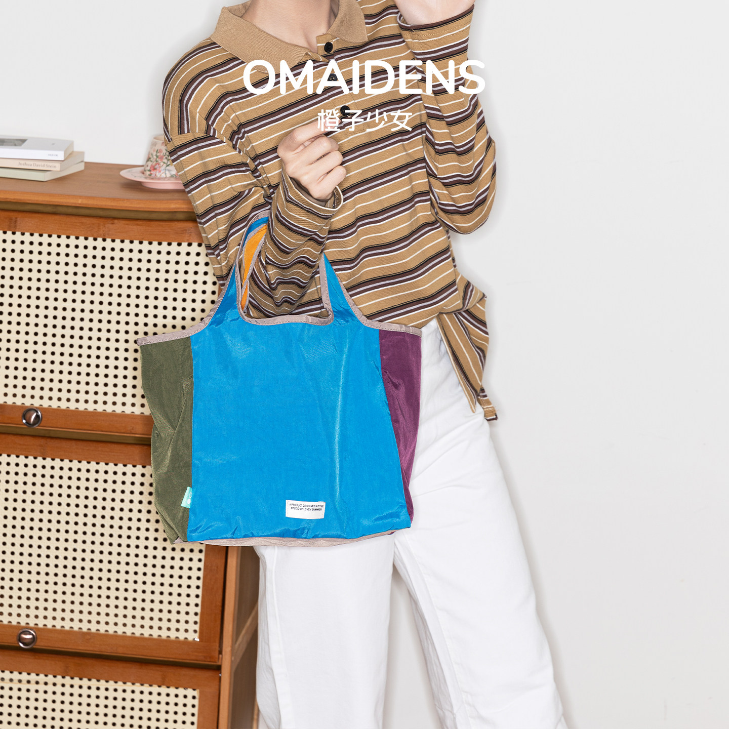 橙子少女环保帆布包便携购物袋折叠托特包大容量单肩包手提买菜包,箱包皮具/热销女包/男包,手拿包,淘宝优惠券,粉丝福利购,淘宝优惠卷