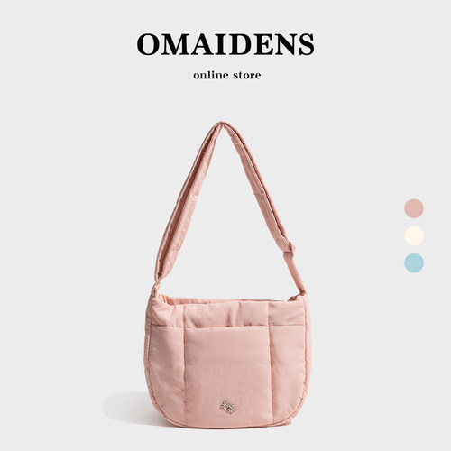 橙子少女春夏轻便尼龙布羽绒包