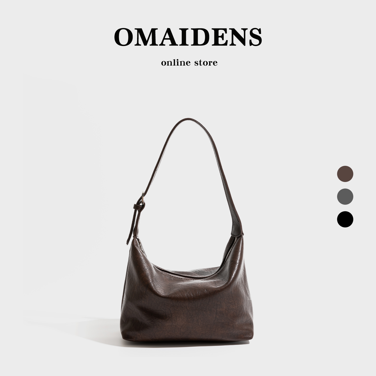 复古极简漆皮hobo包2025秋冬新款