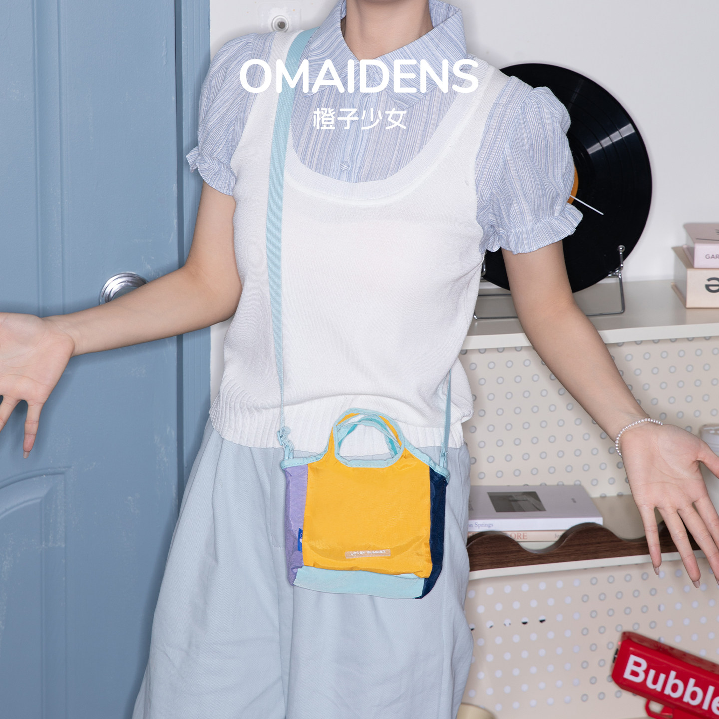 橙子少女撞色小方包女多巴胺拼色手提斜挎包小众设计百搭妈咪包包,箱包皮具/热销女包/男包,小方包,淘宝优惠券,粉丝福利购,淘宝优惠卷