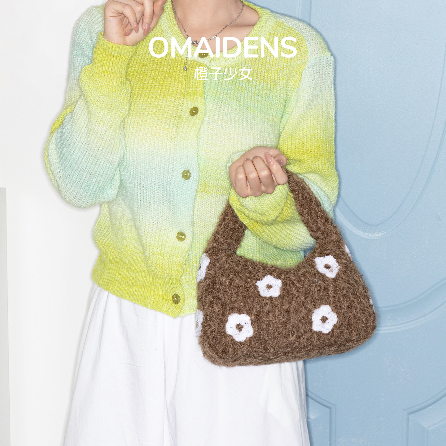 橙子少女新款女士毛毛包可爱羊毛呢手拎包设计感柔软温暖手提包包,箱包皮具/热销女包/男包,托特包,淘宝优惠券,粉丝福利购,淘宝优惠卷