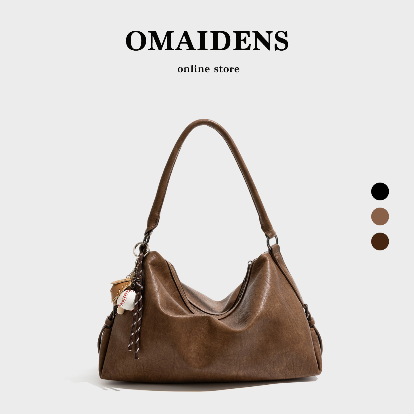 橙子少女复古高级质感软皮女包2025秋冬手提包高级感单肩包托特包,箱包皮具/热销女包/男包,腋下包,淘宝优惠券,粉丝福利购,淘宝优惠卷