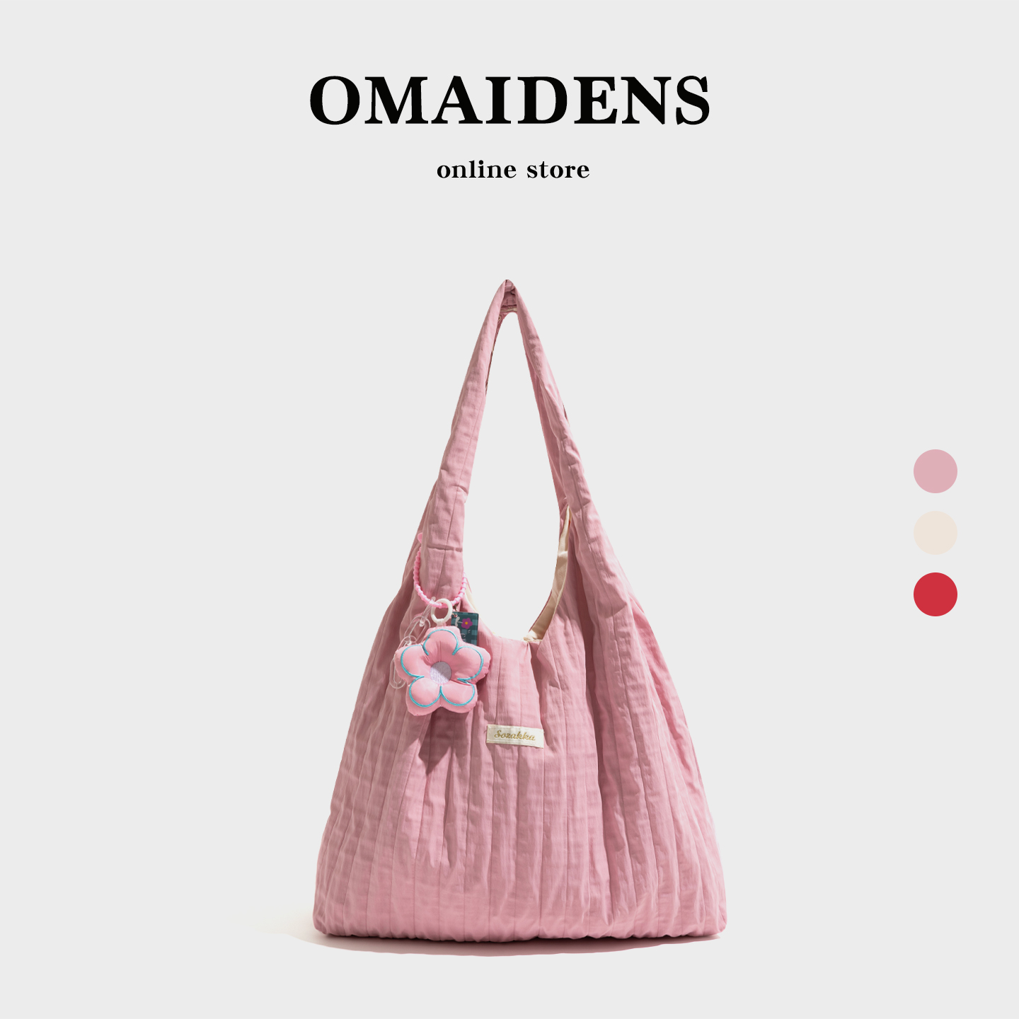 橙子少女帆布包大容量新款百搭粉色单肩包包上课通勤托特包购物袋