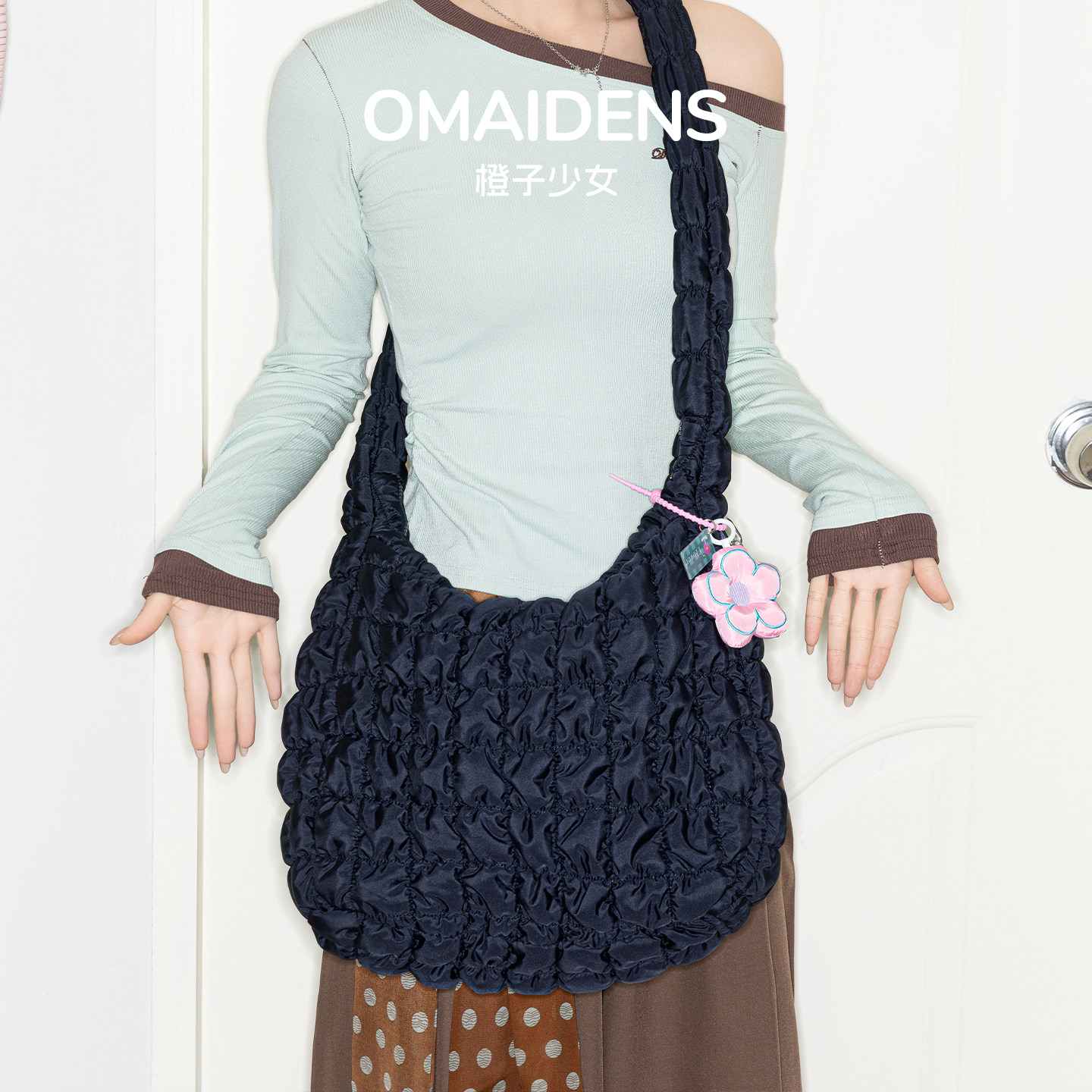 橙子少女韩系高级感云朵包包女大容量泡泡褶皱包轻便通勤单肩挎包,箱包皮具/热销女包/男包,托特包,淘宝优惠券,粉丝福利购,淘宝优惠卷