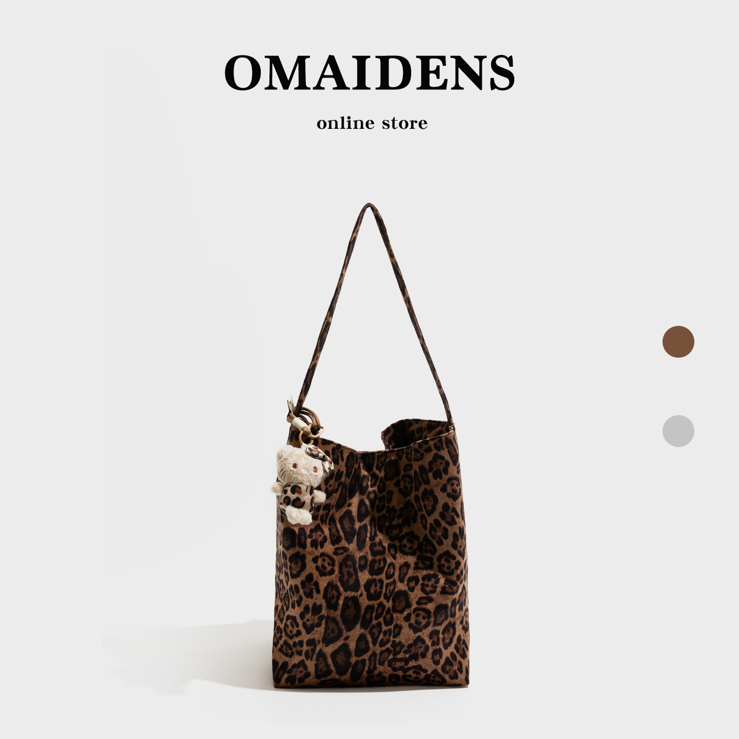 韩系绒面豹纹女包2025年秋冬