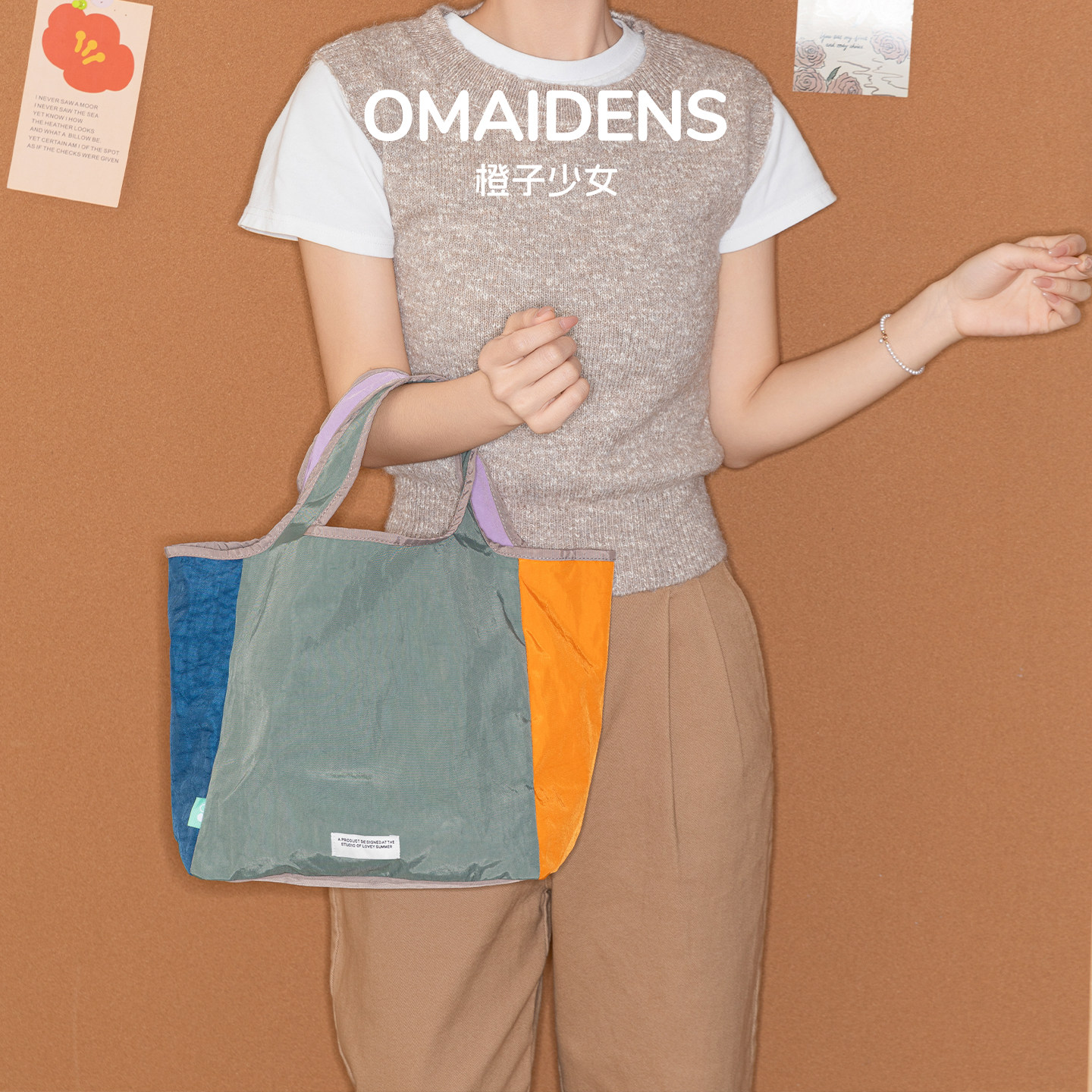 橙子少女新加坡托特包大容量超轻便携可折叠购物袋多功能手提包包,箱包皮具/热销女包/男包,托特包,淘宝优惠券,粉丝福利购,淘宝优惠卷