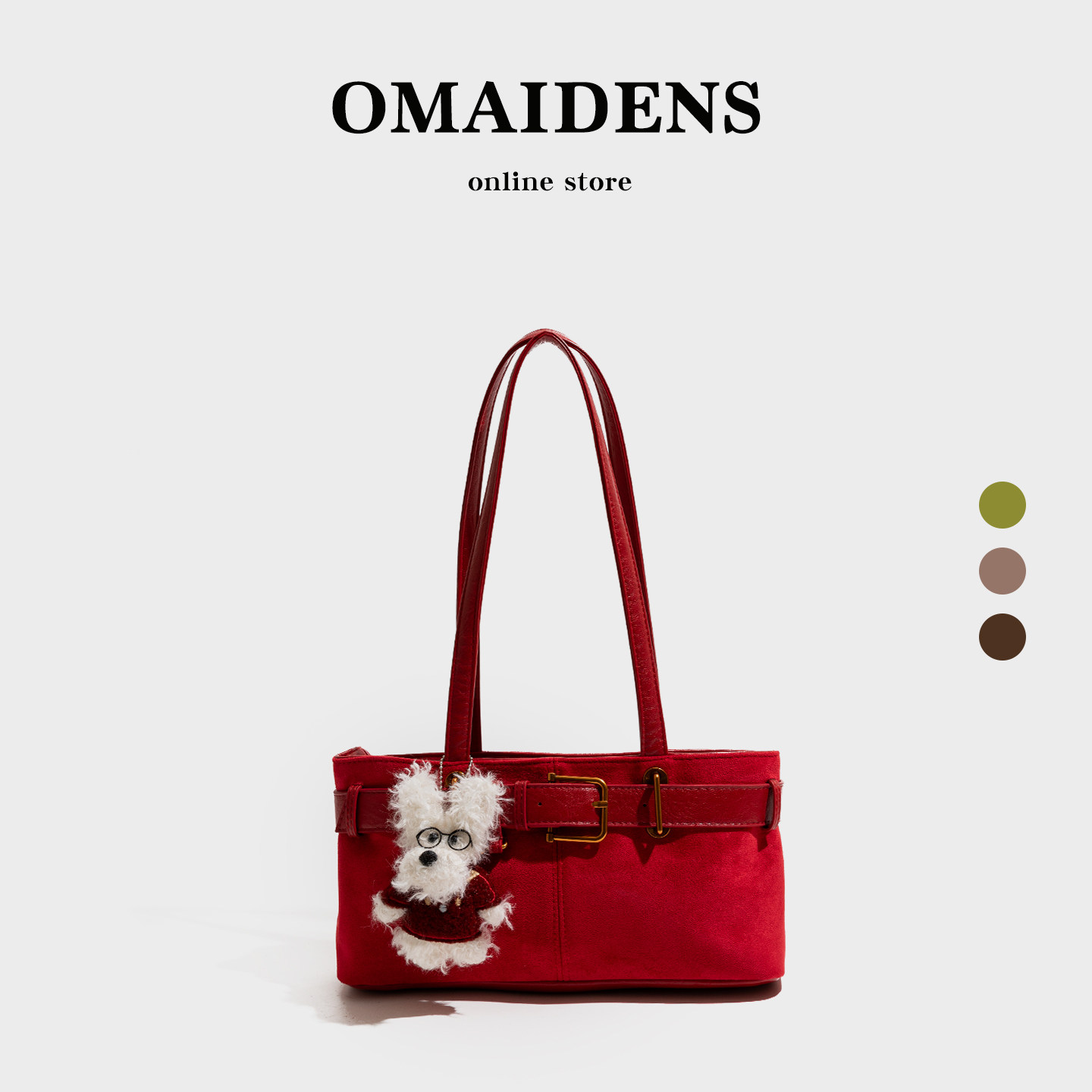 橙子少女复古喜庆红色麂皮女包2025年秋冬新款腋下婚包手提单肩包,箱包皮具/热销女包/男包,托特包,淘宝优惠券,粉丝福利购,淘宝优惠卷