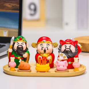 福喜各路神仙财神爷家居摆件桌面装饰创意小财神工位国潮供奉摆设