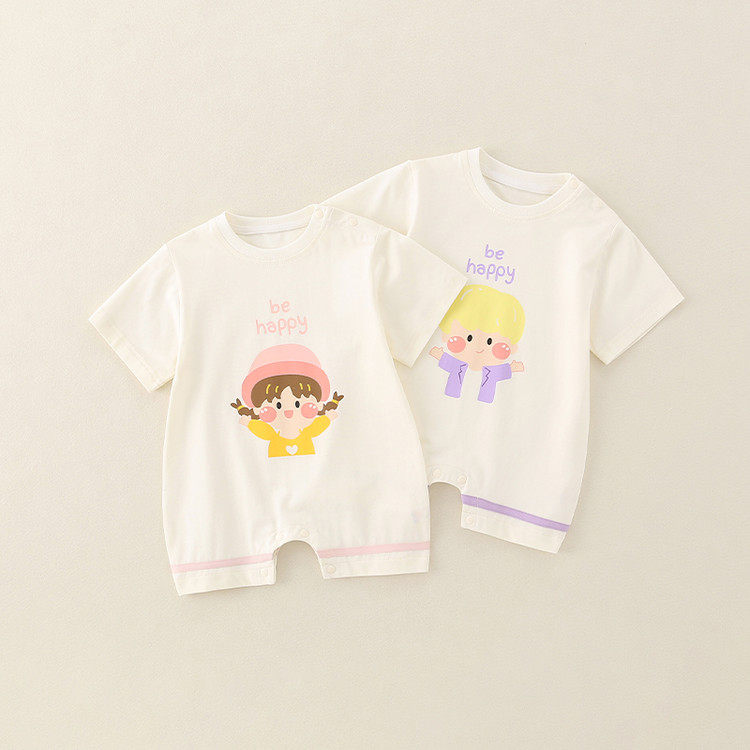 棉A类夏季短爬男女通用连身衣/爬服/哈衣