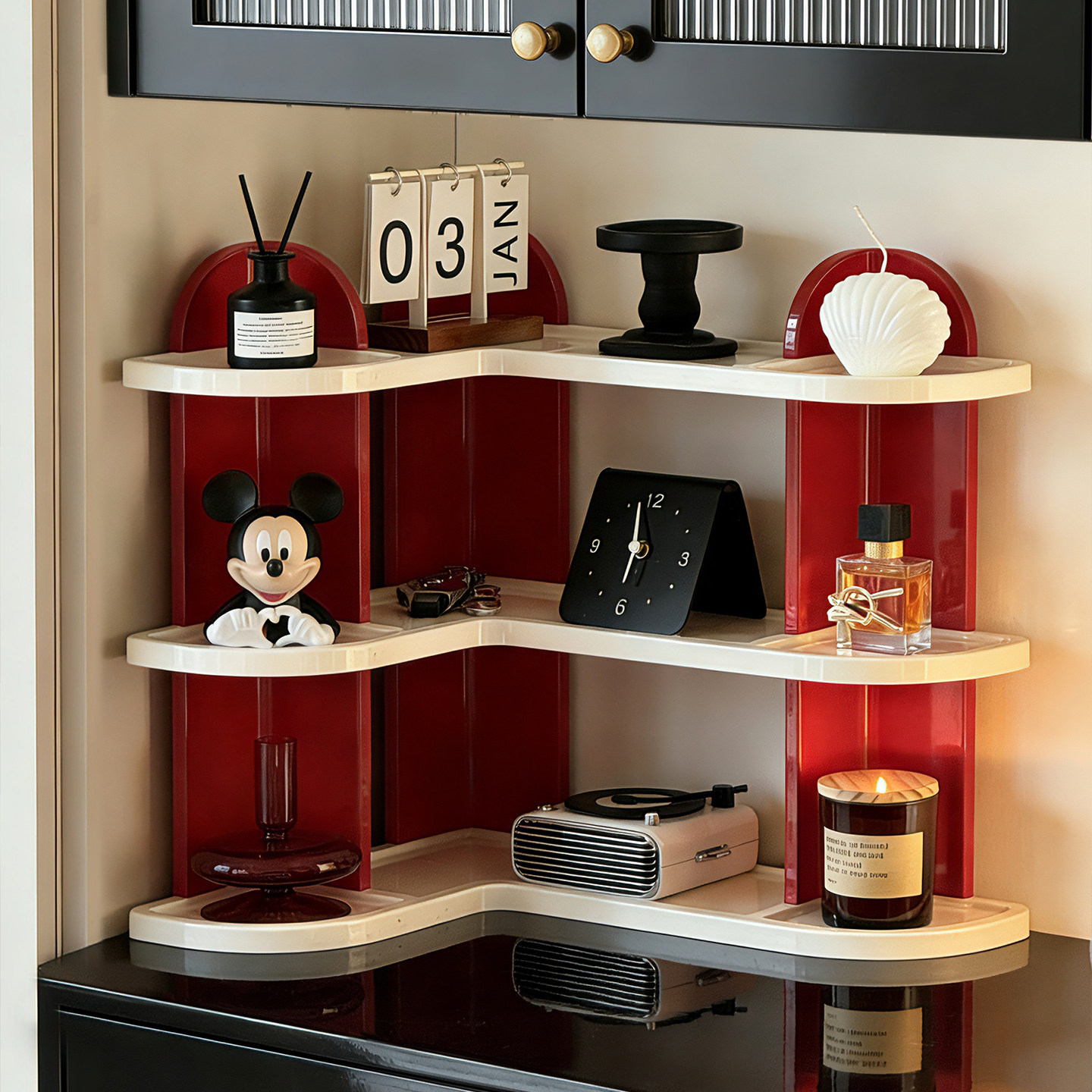 高级感玄关置物架入户门口钥匙放置架多层鞋柜省空间香水香薰收纳