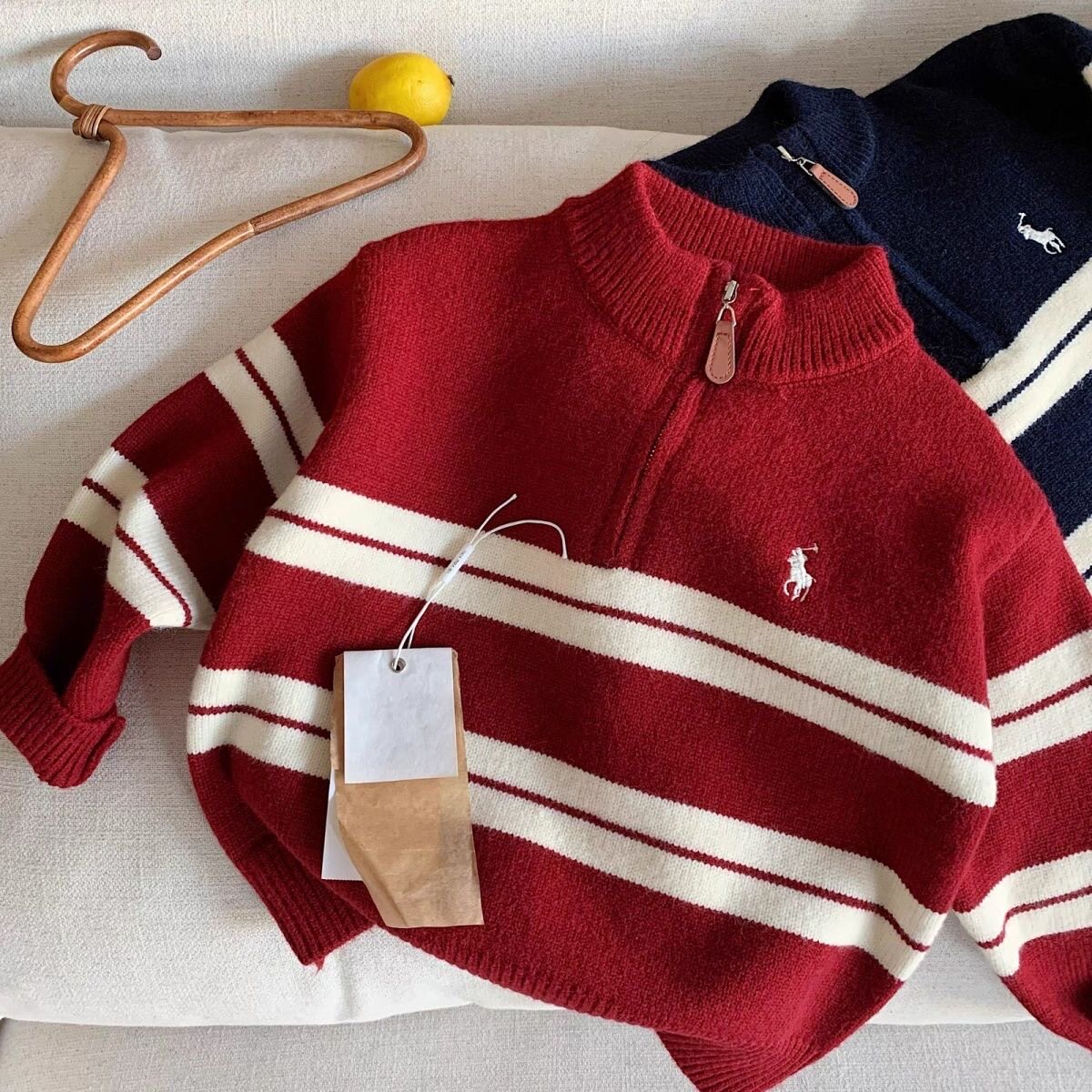 过年衣服儿童毛衣加厚一体绒男童潮牌半拉链条纹针织衫中大童套头,童装/婴儿装/亲子装,毛衣/针织衫,淘宝优惠券,粉丝福利购,淘宝优惠卷