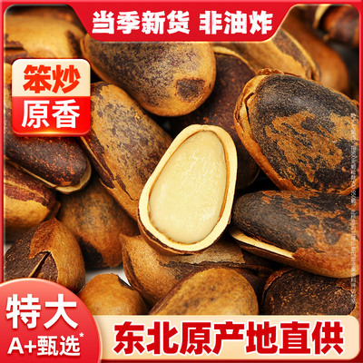 东北松子原味500g2袋共2斤新货开口手剥850大颗粒两种口味任选