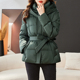 2025冬中长款 正品 哥家新新款 系带羽绒服棉衣棉服加厚棉袄外套女