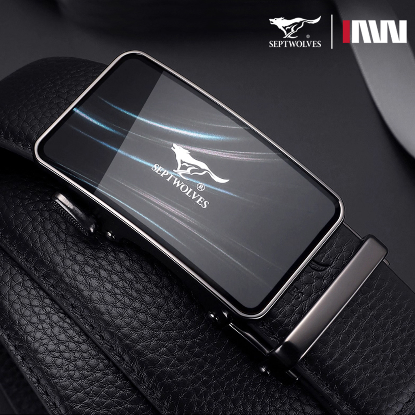 七匹狼正品纯牛皮男士皮带