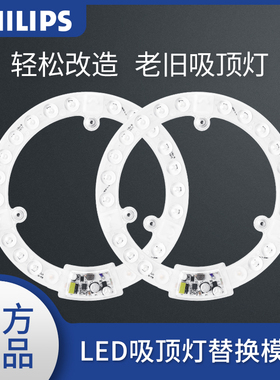 飞利浦LED磁吸灯贴20W24W32W吸顶灯替换灯芯灯盘改造灯板贴片模组
