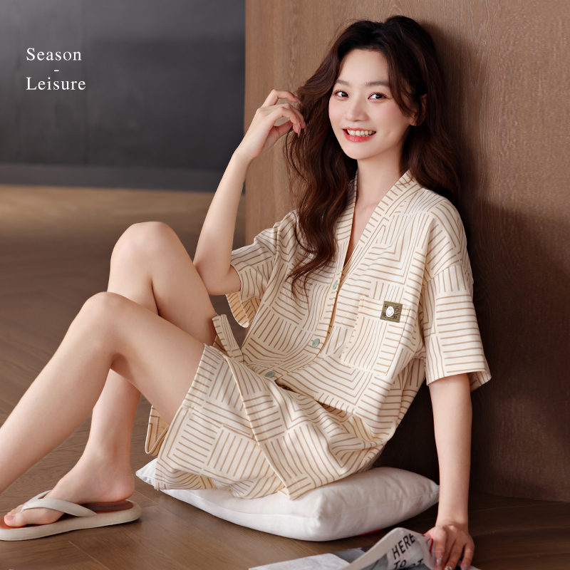 俞兆林睡衣女2025新款夏季纯棉布料女士高级感出众家居服套装夏天