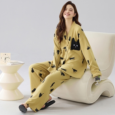 2025新款俞兆林双面德绒睡衣女款秋冬季开衫磨毛牛奶绒薄绒家居服