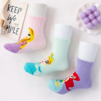 Girls' mid-calf socks spring and autumn pure cotton children's cartoon mid-calf socks Cute princess socks for girls and babies aged 2-5-12 thumbnail 4