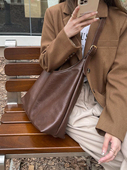 简约软皮单肩腋下包复古通勤斜挎子母包 大容量包包女2025秋冬新款